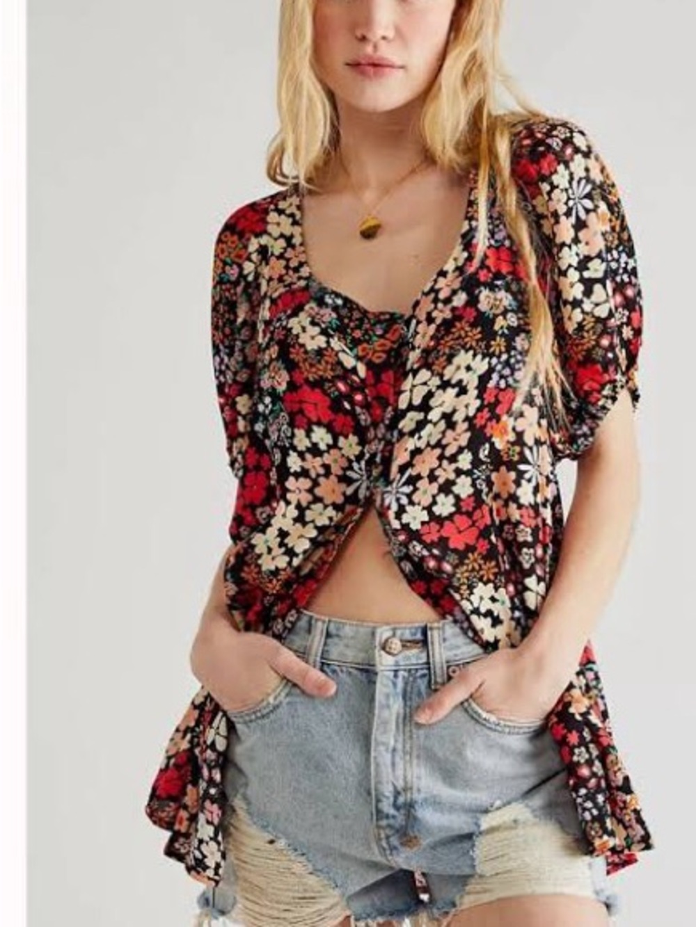 NWT Free People Callie Printed Tunic Small